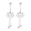 999 Sterling Silver Flower Ear Plug Gauges EJEW-P296-09S-1