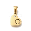304 Stainless Steel Heart Pendants with Rhinestone STAS-Z103-01G-15-1