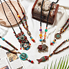 ANATTASOUL 6Pcs 6 Style Natural & Synthetic Mixed Gemstone Lariat Necklaces Set NJEW-AN0001-36-7