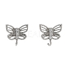 Brass Micro Pave Cubic Zirconia Stud Earrings Finding KK-K364-05P-1