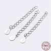 925 Sterling Silver End with Extender Chains and Drop Charms X-STER-F036-26S-40mm-1