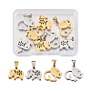 8Pcs 4 Styles 304 Stainless Steel Pendants STAS-TA0001-36-8