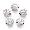 Brass Micro Pave Cubic Zirconia European Beads ZIRC-T002-101-1