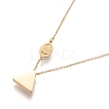 304 Stainless Steel Pendant Necklaces NJEW-M184-04G-3