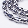 Electroplate Glass Beads Strands X-EGLA-D017-15x10mm-7-2