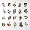 Plant Theme Waterproof Self Adhesive Stamping Stickers Sets X-DIY-WH0163-08B-1