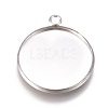 Tarnish Resistant 304 Stainless Steel Pendant Cabochon Settings X-STAS-G127-13-22mm-P-1