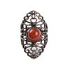 Natural Red Jasper Retro Finger Rings RJEW-B067-02R-27-2