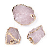 Plated Natural Rose Quartz Beads G-T133-21-1
