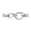 Brass Micro Pave Clear Cubic Zirconia Fold Over Clasps KK-U059-24P-1