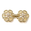 Rack Plating Flower Brass Micro Pave Clear Cubic Zirconia Fold Over Clasps KK-H512-05G-1