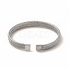 Non-Tarnish 304 Stainless Steel Mesh Chains Shape Open Cuff Bangle for Women BJEW-C033-01P-3