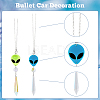 Electroplate Glass Bullet Pendant Decorations HJEW-PH01827-4