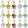 30Pcs Flower Glass & Natural & Dyed Malaysia Jade Locking Stitch Marker HJEW-SC0001-77-1