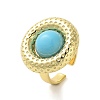 Resin Flat Round Open Cuff Ring RJEW-A035-02G-2