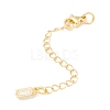 Brass Micro Pave Cubic Zirconia Chain Extender KK-C238-09G-2