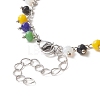 Faceted Round Glass Charms Chain Bracelet Making AJEW-JB01151-02-3