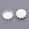 Silver Color Plated Oval Brass Bezel Cabochon Settings X-KK-C2896A-S-2