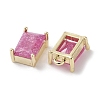 Brass Micro Pave Cubic Zirconia Charms KK-G491-31G-03-2