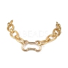 Aluminum Oval Link Chain Necklaces with Dog Bone Shaped Zinc Alloy Rock Climbing Carabiners NJEW-JN06413-4