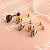 Skull 304 Stainless Steel Straight Barbell 15 Gauge Piercing Tongue Rings for Women Men FS-WG07D05-02-2