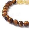 Natural & Synthetic Mixed Gemstone & Pearl Beaded Stretch Bracelets BJEW-JB09726-5