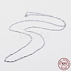 Anti-Tarnish Rhodium Plated 925 Sterling Silver Chain Necklaces STER-F039-12P-2