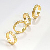 Brass Crushed Ice Pattern Finger Rings FS-WG1F485-05-3