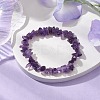 Natural Amethyst Chip Beaded Stretch Bracelets for Women Men BJEW-JB10652-04-2