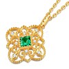 Brass Flower Pendant Necklaces for Women SJEW-BB66489-C-2