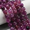Faceted Natural Dragon Veins Agate Beads Strands G-F447-12mm-L02-1