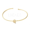 Rack Plating Brass Micro Pave Clear Cubic Zirconia Letter Open Cuff Bangles BJEW-A018-01G-Q-2
