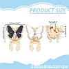 8Pcs 2 Colors Alloy Rhinestone Cufflinks BUTT-WR0001-41-2