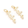 Brass Micro Pave Cubic Zirconia Pendants X-ZIRC-E164-28G-1