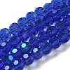 Electroplate Transparent Glass Beads Strands EGLA-A035-T6mm-L21-1