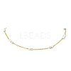 5MM Round Natural Howlite Beads Brass Cable Chain Necklaces for Women NJEW-JN06378-01-3
