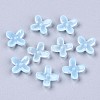 Transparent Spray Painted Glass Beads GLAA-N035-012-D03-1