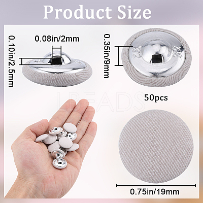 50Pcs 1-Hole Cloth Buttons DIY-GF0008-50A-1