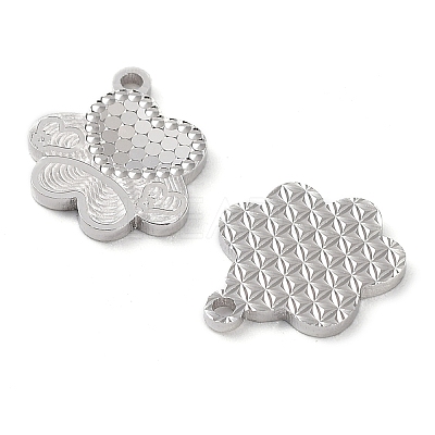 Rhodium Plated 925 Sterling Silver Charms STER-C003-03P-1