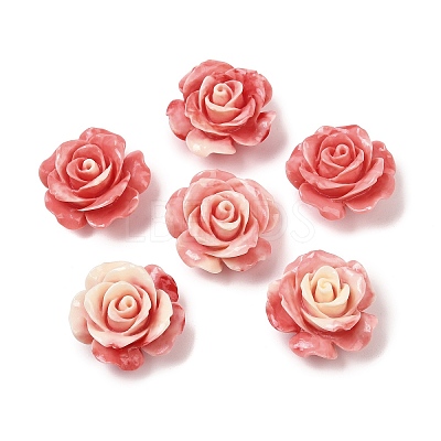 Synthetic Coral Dyed Carved Beads SHEL-Z003-03B-1