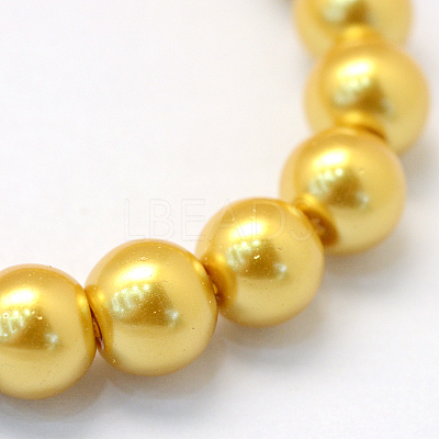 Baking Paint Pearlized Glass Pearl Round Bead Strands HY-Q003-4mm-31-1