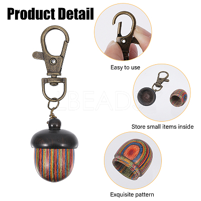 Spray Painted Wooden Pendant Decoration HJEW-AB00442-1