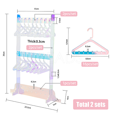 Laser Style Acrylic Earring Display Stands EDIS-WH0029-31-1