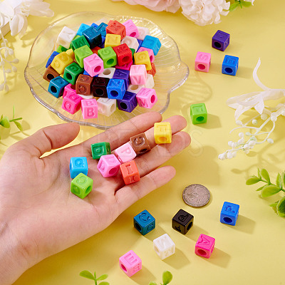 150Pcs Opaque Acrylic European Beads SACR-TA0001-59B-1