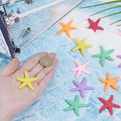 30Pcs 6 Colors Opaque Resin Cabochons AJEW-GF0013-81-1