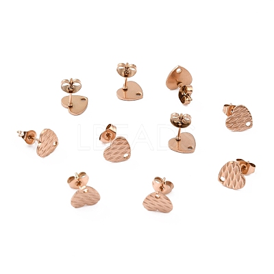 Ion Plating(IP) 304 Stainless Steel Stud Earring Findings STAS-I183-04A-RG-1