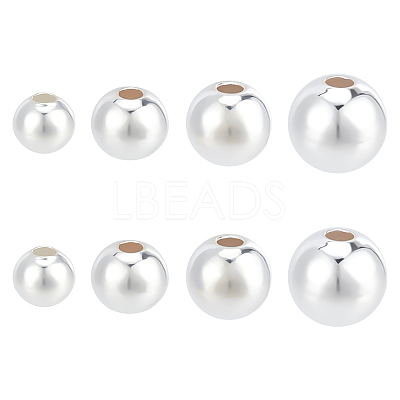 8Pcs 4 Styles 925 Sterling Silver Beads STER-BC0002-13-1