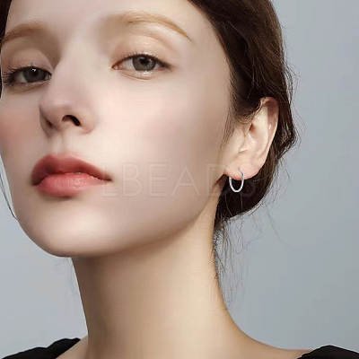 8Pcs 4 Styles Hypoallergenic F136 Implant Grade Pure Titanium Hoop Earrings EJEW-BBC0001-86-1