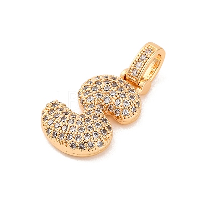 Brass Micro Pave Cubic Zirconia Pendants KK-C076-29S-G01-1