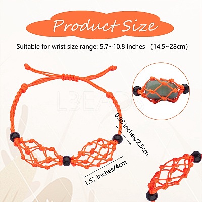 Adjustable Braided Nylon Cord Macrame Pouch Bracelet Making AJEW-SW00013-13-1